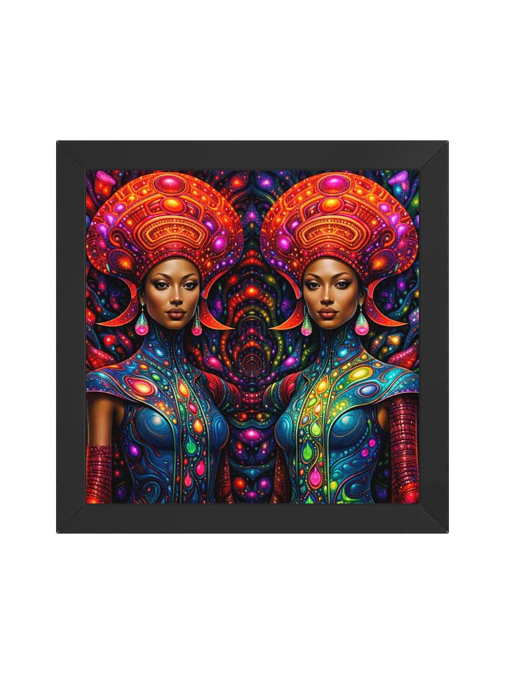 Psychedelic Twin Empresses – Neon Bioluminescent Surreal product image (1)