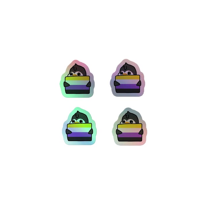 "Non-Binary Pride" Lil' Guy - Mini Holographic Sticker Sheet product image (1)