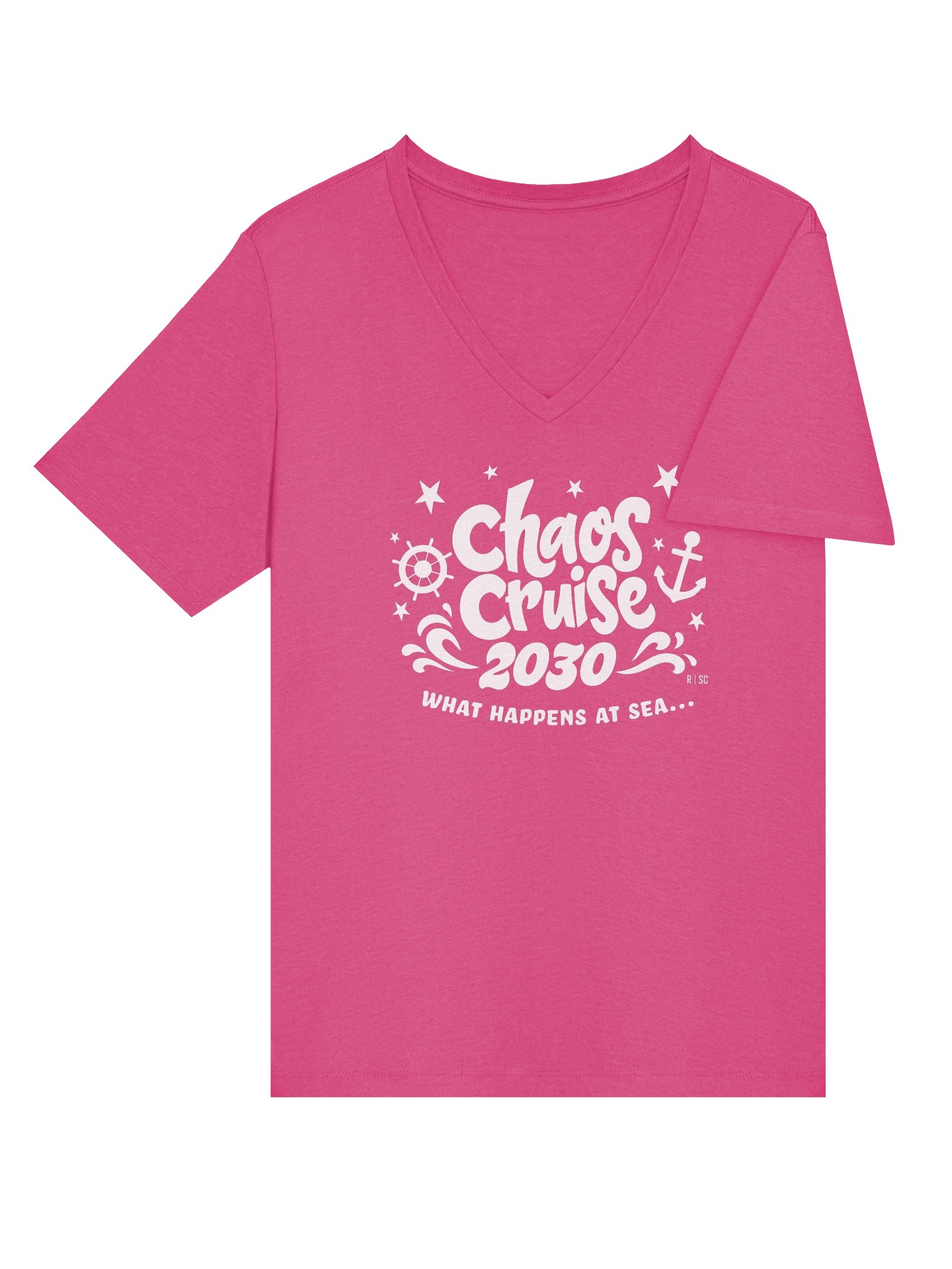 Chaos Cruise Vneck Tshirt (White) product image (52)