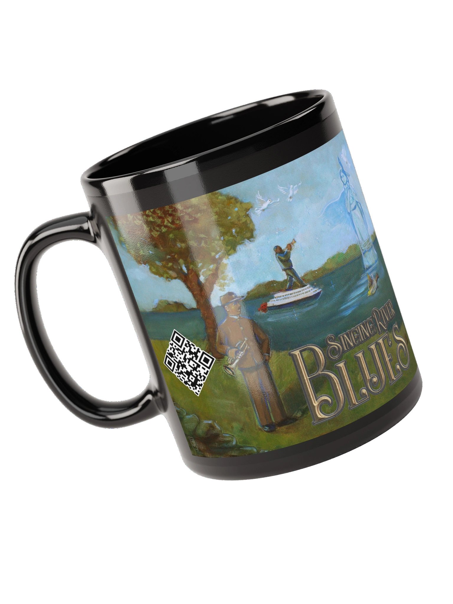 Singing River Blues Mug (Gloss Black) product image (6)