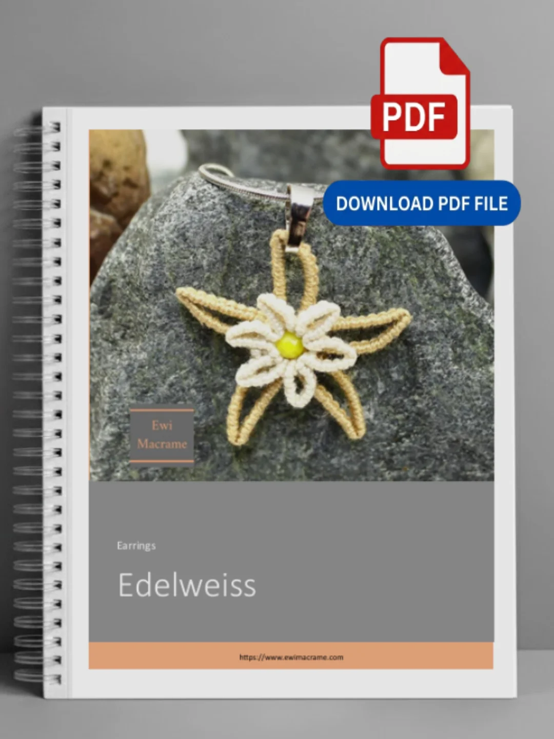 Micro Macrame Edelweiss Flower – Photo Tutorial product image (1)
