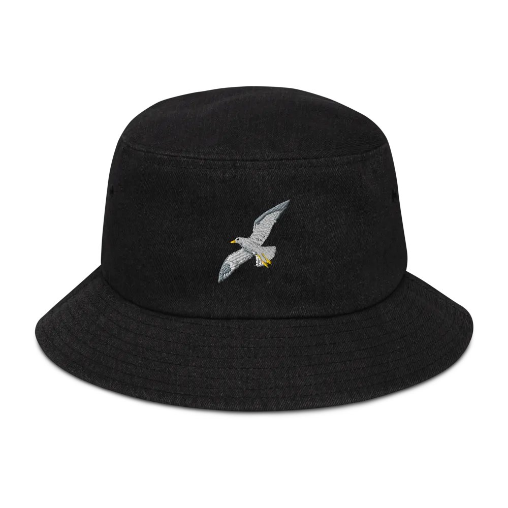 Seagull Flight of Freedom Embroidered Denim Bucket Hat product image (1)