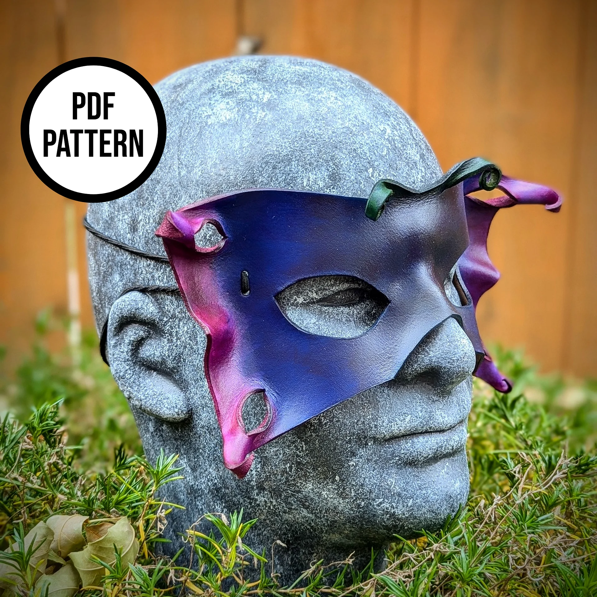 Butterfly Mask - PDF Pattern for Leather product image (3)