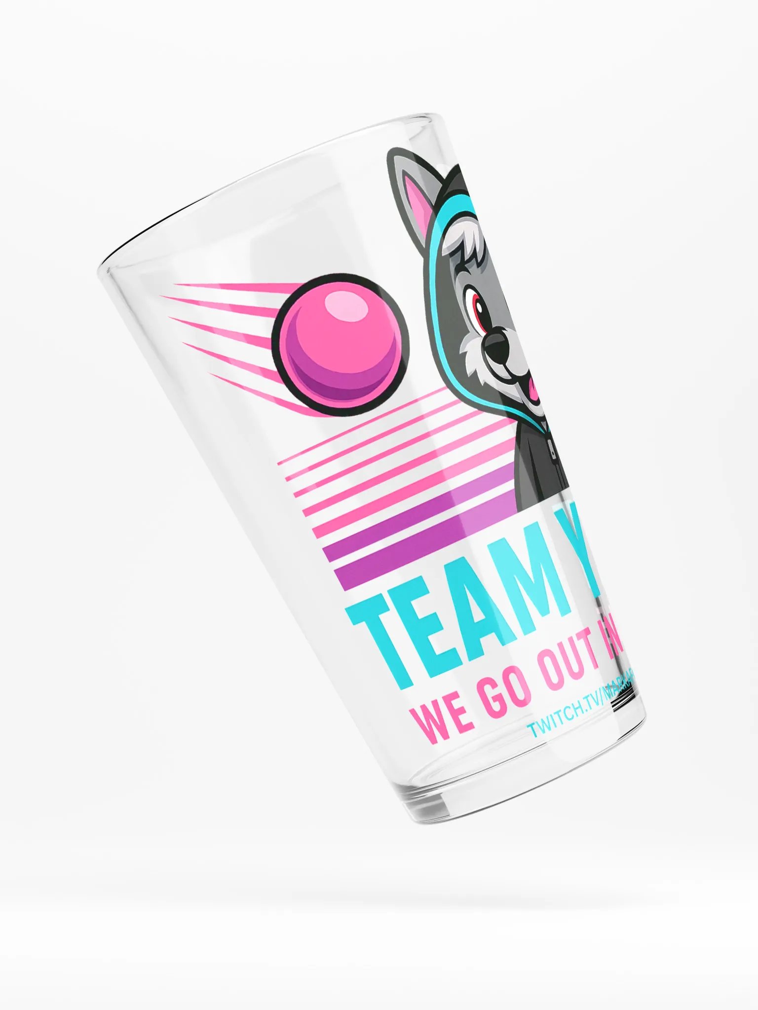 "TEAM YEET" PINT GLASS – Official Stream Mascot Edition product image (4)