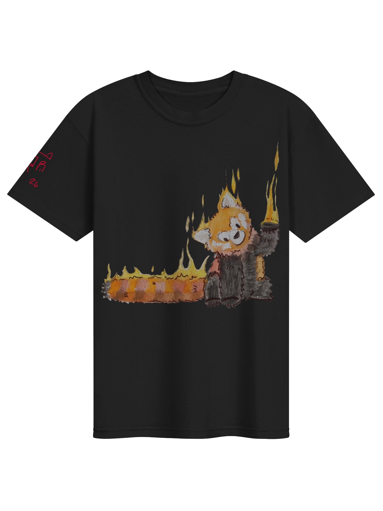 Flaming panda tee heavyweight product image (1)