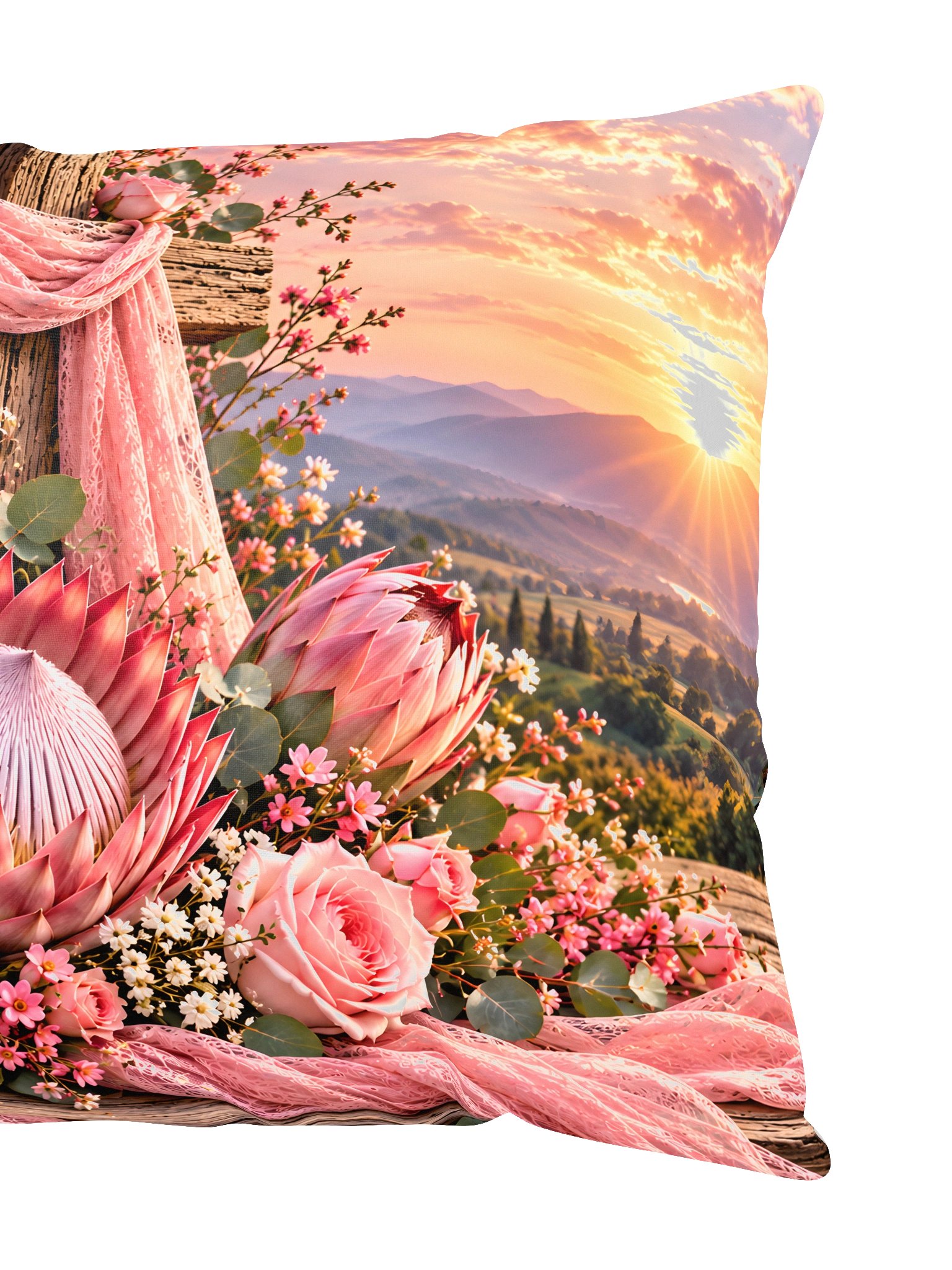 The Lord Is My Strength – Floral Cross Christian Cushion product image (2)