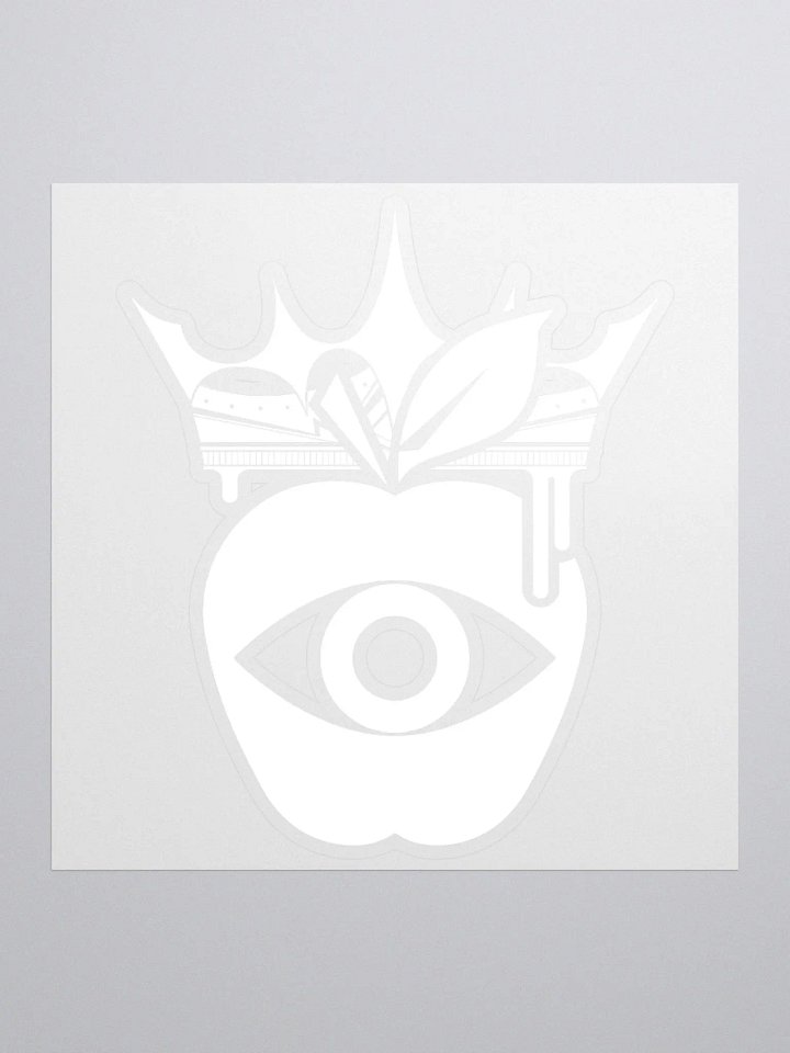 Crowned Apple LARGE (White) ✦ Kiss Cut Stickers product image (2)