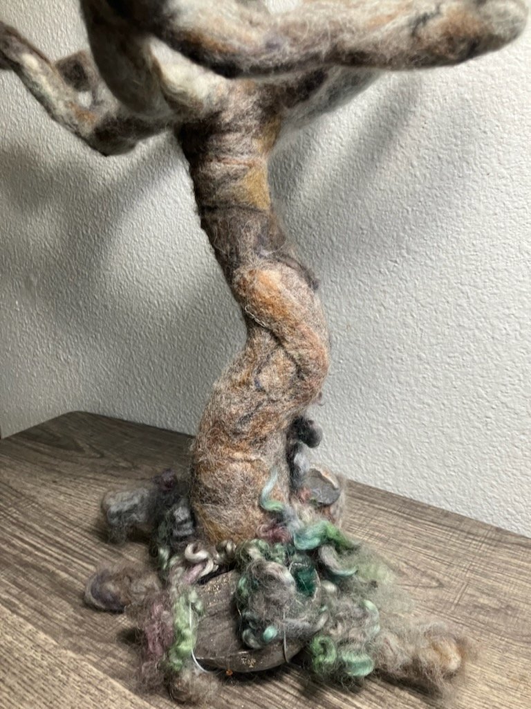18.5" Sculptured Needle Felted Jewelry Tree – Poseable Earthy Boho Heirloom product image (5)