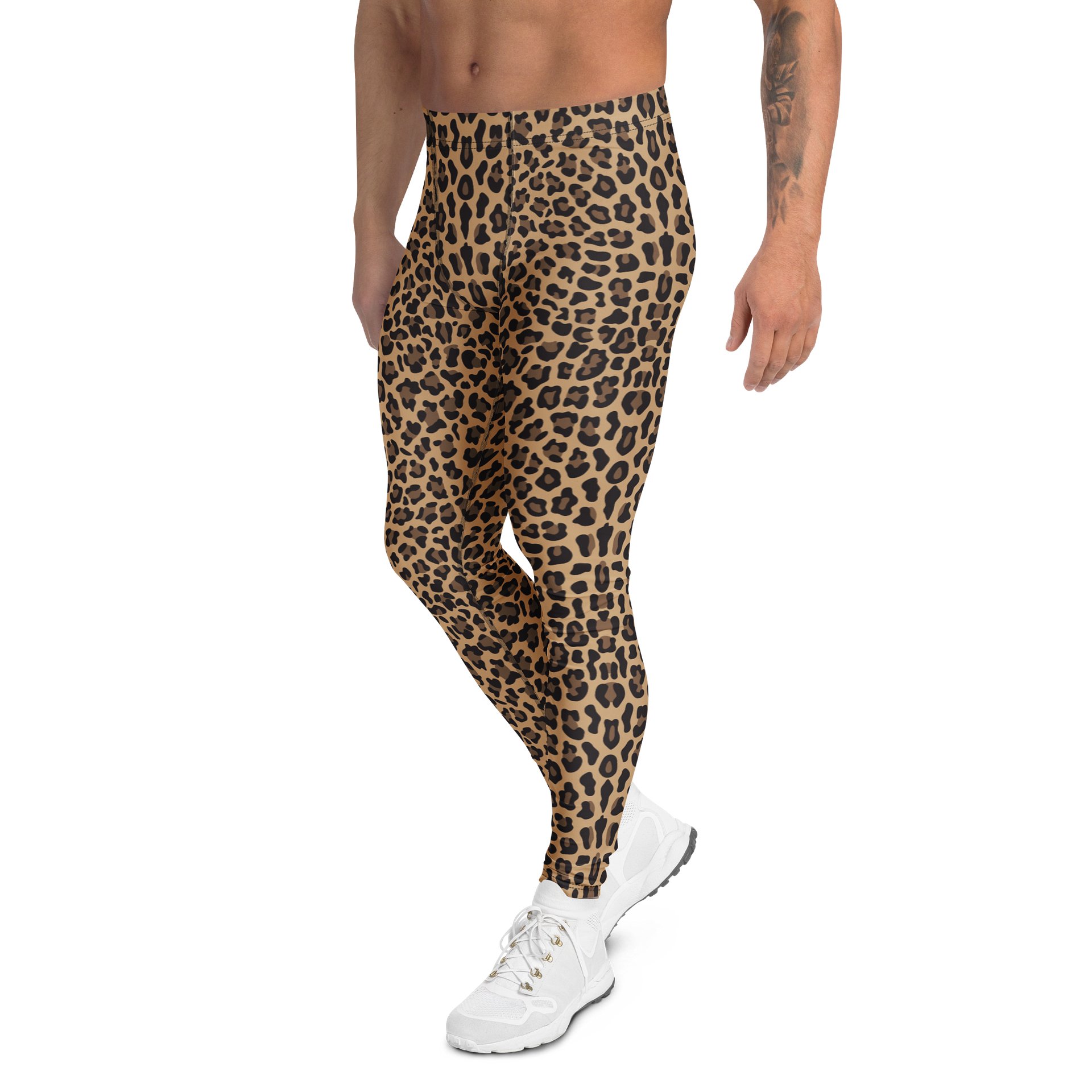 Comfortable Men's Leggings with Bold Brown Leopard Print product image (4)