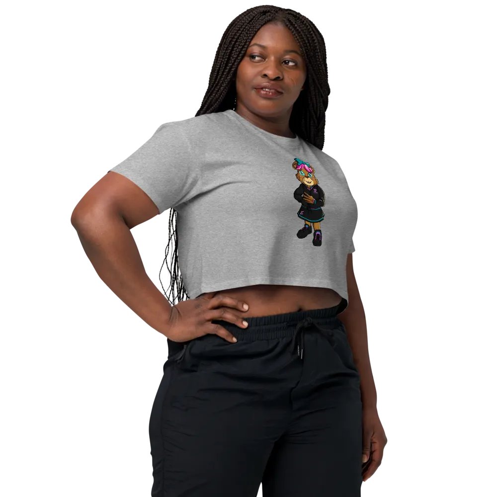 Standing Girl Bear AS Color Women's Crop Top product image (5)