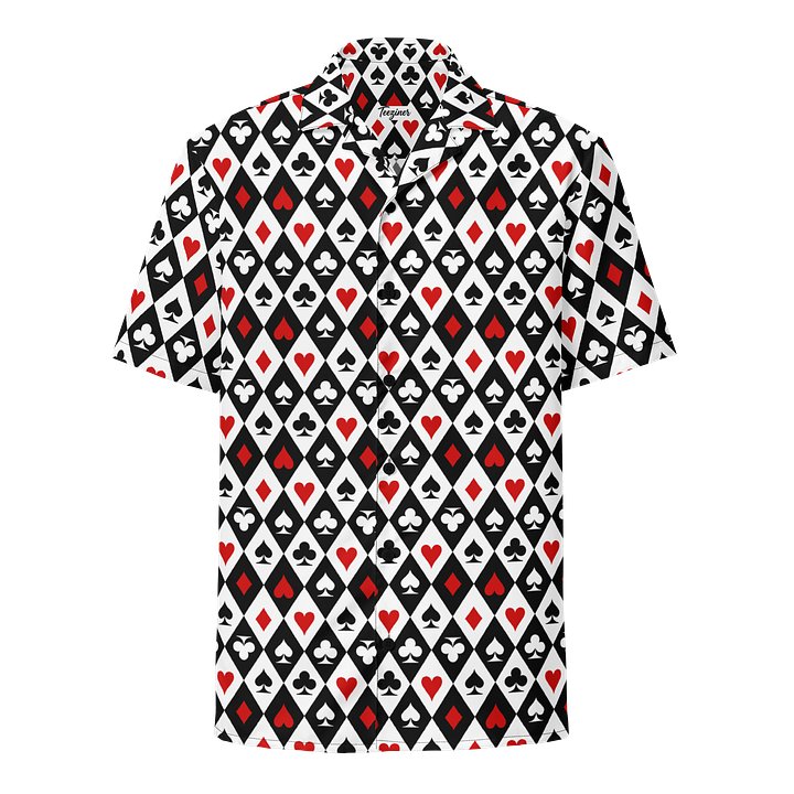 Retro Playing Card Suits Argyle All-Over Print Hawaiian Shirt product image (1)