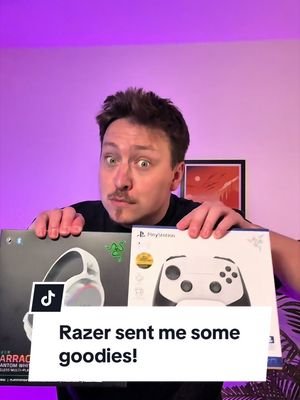 The team at @Razer UK sent me some presents!! The Barracuda X Chroma headset and the Raiju V3 Pro Controller are excellent additions to my setup 🤩💚🐍 This gear is top quality and super easy to setup. It can’t guarantee to make you better at gaming, but you can look damn good whilst failing missions 😎 Big shouts to Gabby and the team for sorting me out with this 💚 #streamer #ad #razer #pcsetups #razerbarracuda 