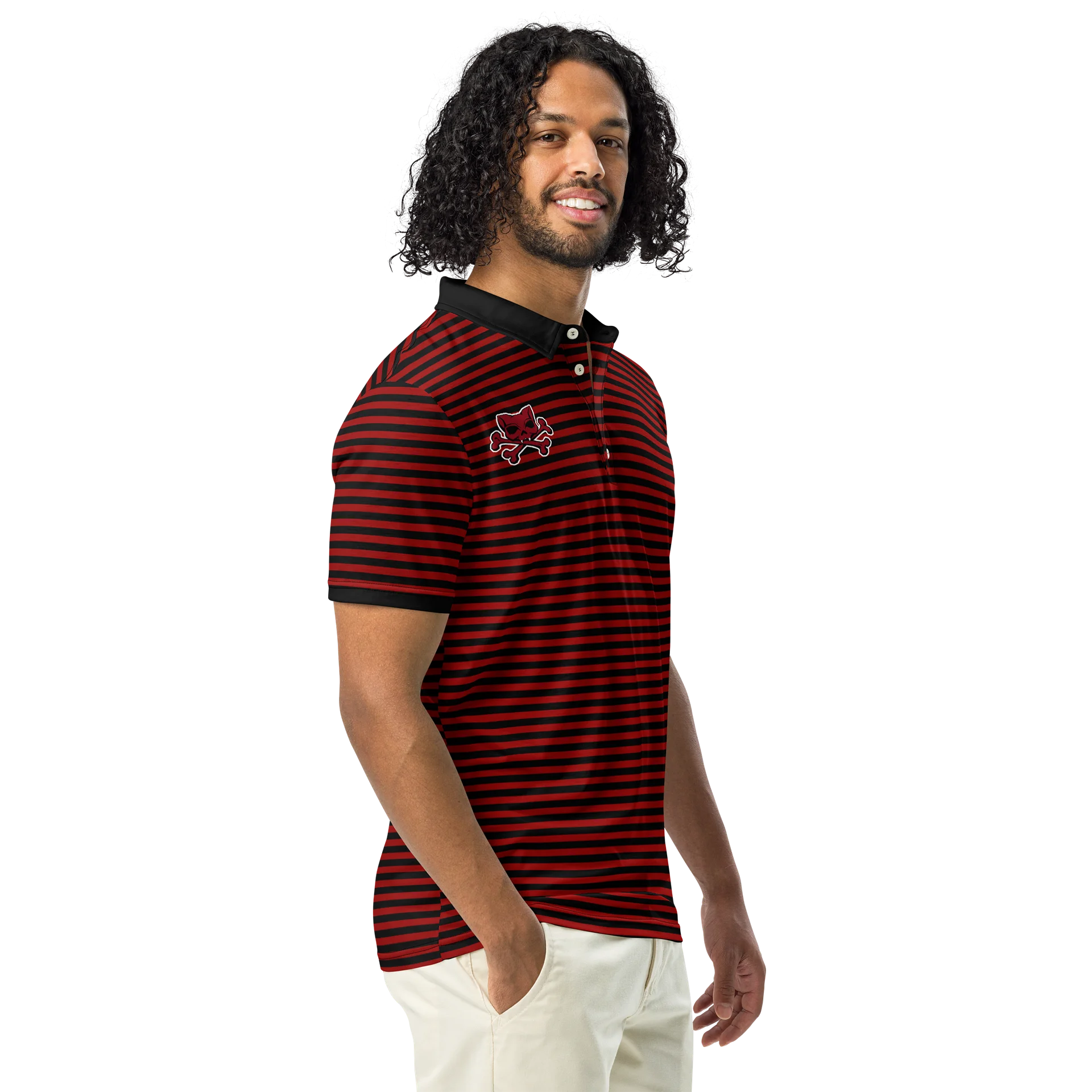 Red and Blaque Red Kat Skull Polo product image (1)