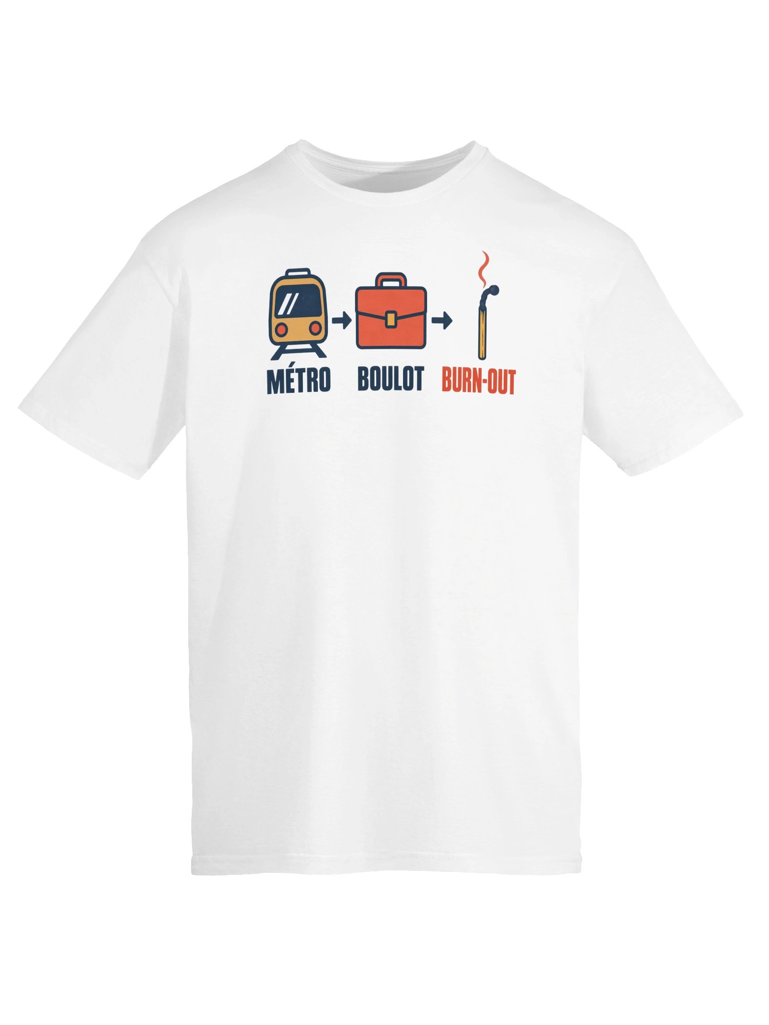 Métro Boulot Burn-Out Commute Icons T-Shirt product image (5)