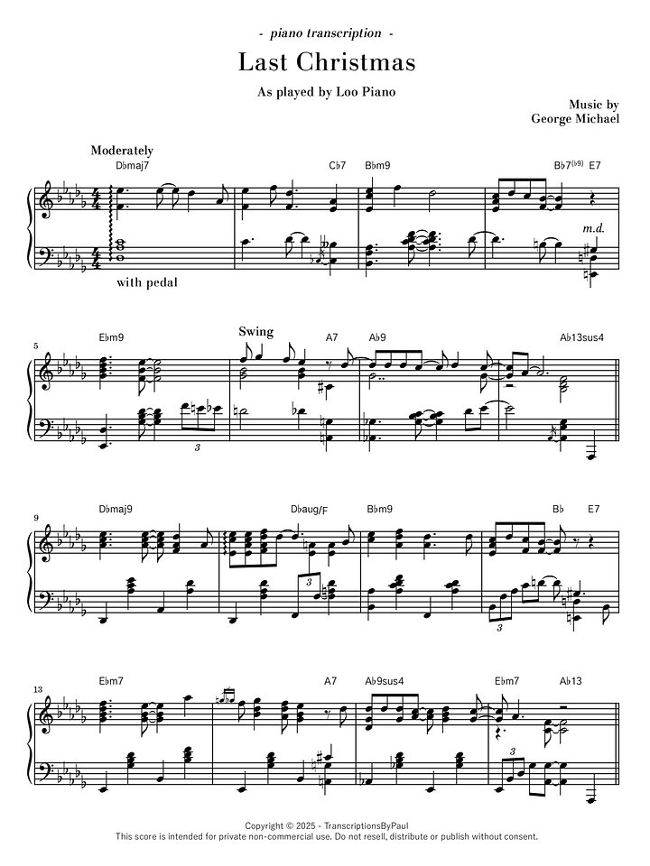 Last Christmas - Loo Piano product image (1)