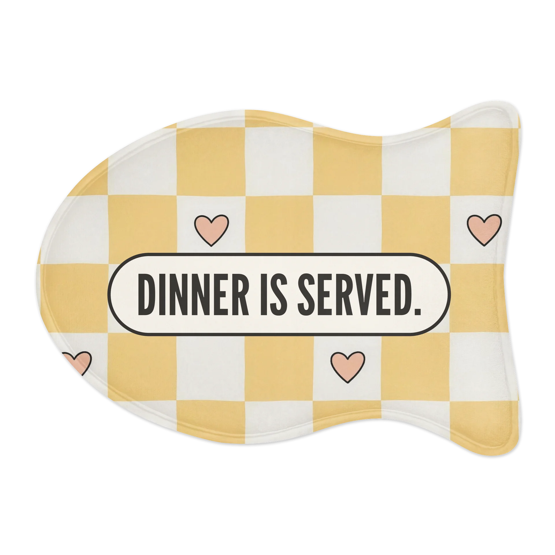 Dinner Is Served Dog Feeding Mat (Butter Checker)