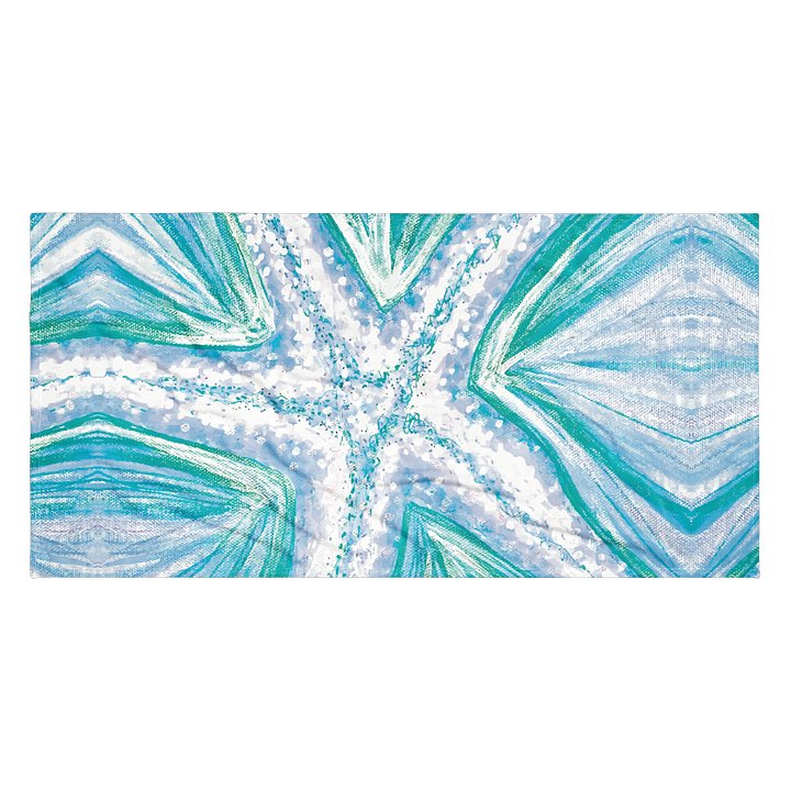 Cyan Starfish Painting | Vibrant Beach Towel product image (2)