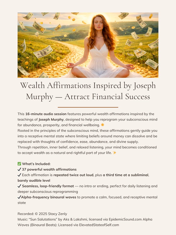 Wealth Affirmations — Attract Financial Success | MP3 Download product image (2)