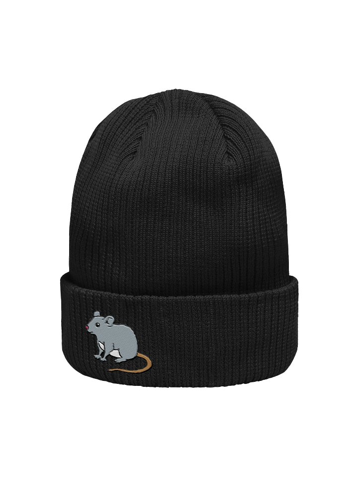 Gray Rat Embroidered Organic Beanie product image (8)