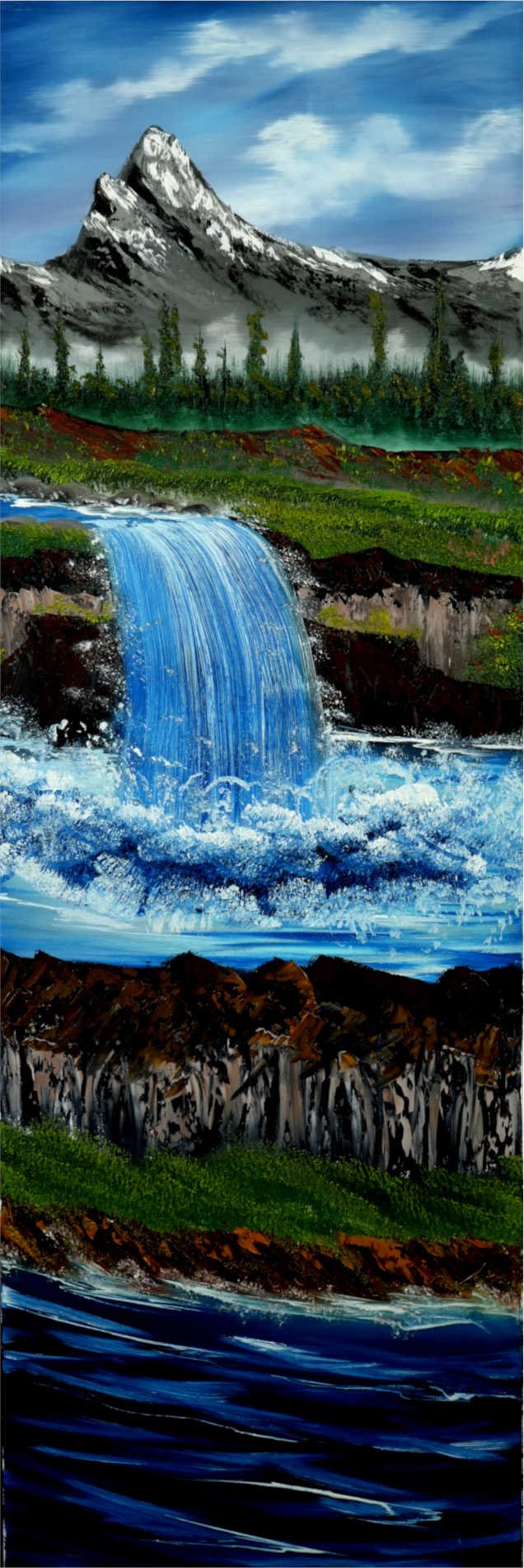 The Mountains Waterfall (Original) Multi Canvas (3) 12x24 | (2) 12x36 product image (3)