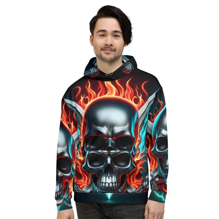 Fierce Skull All-Over Hoodie - Unisex Skull Hoodie #34 product image (2)