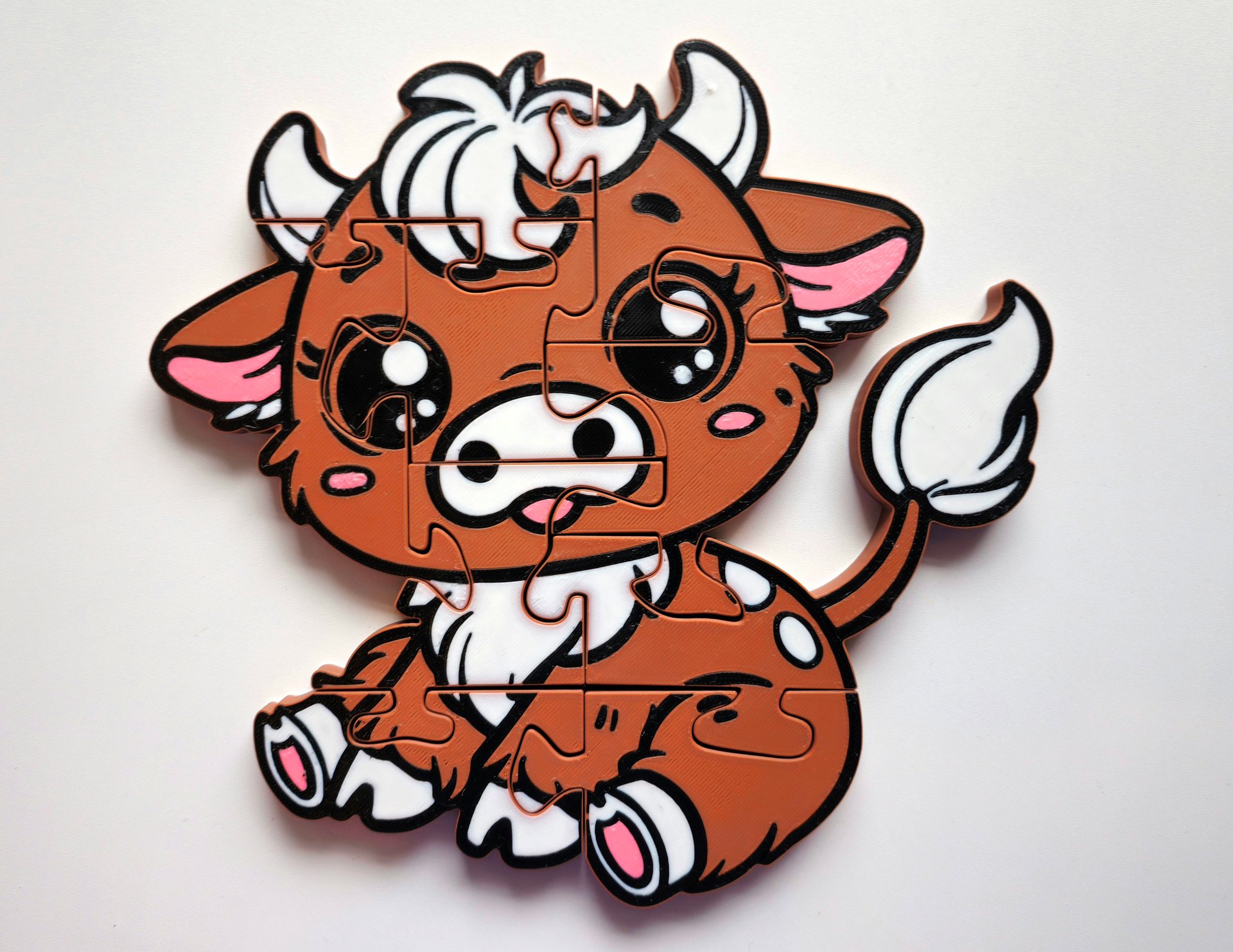 Highland Cow 3D Printed Jigsaw Puzzle – A Majestic Farmyard Challenge! product image (1)