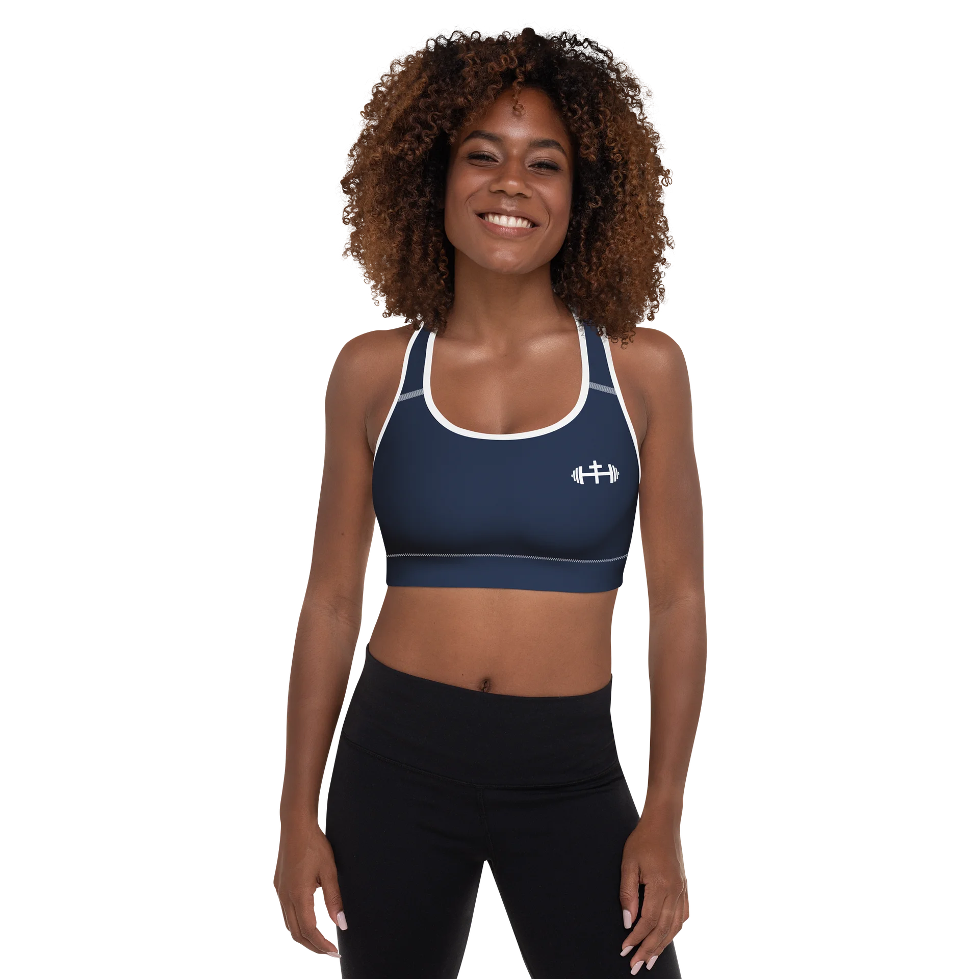 His House Womens Padded Sports Bra - Navy product image (1)