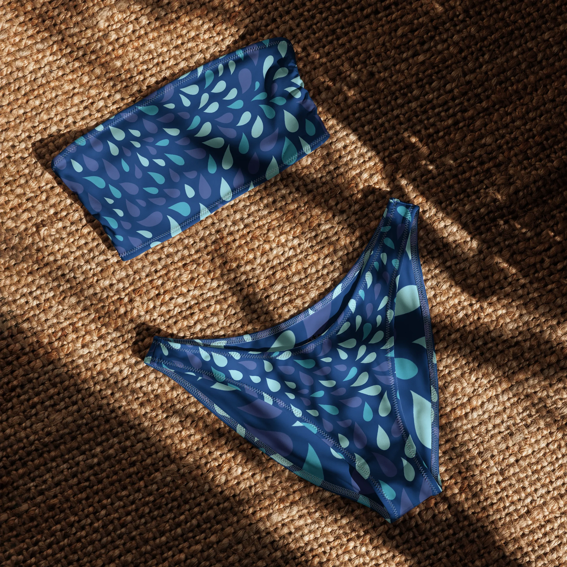 His House Womens Bandeau Bikini Set - Blue Wave product image (6)