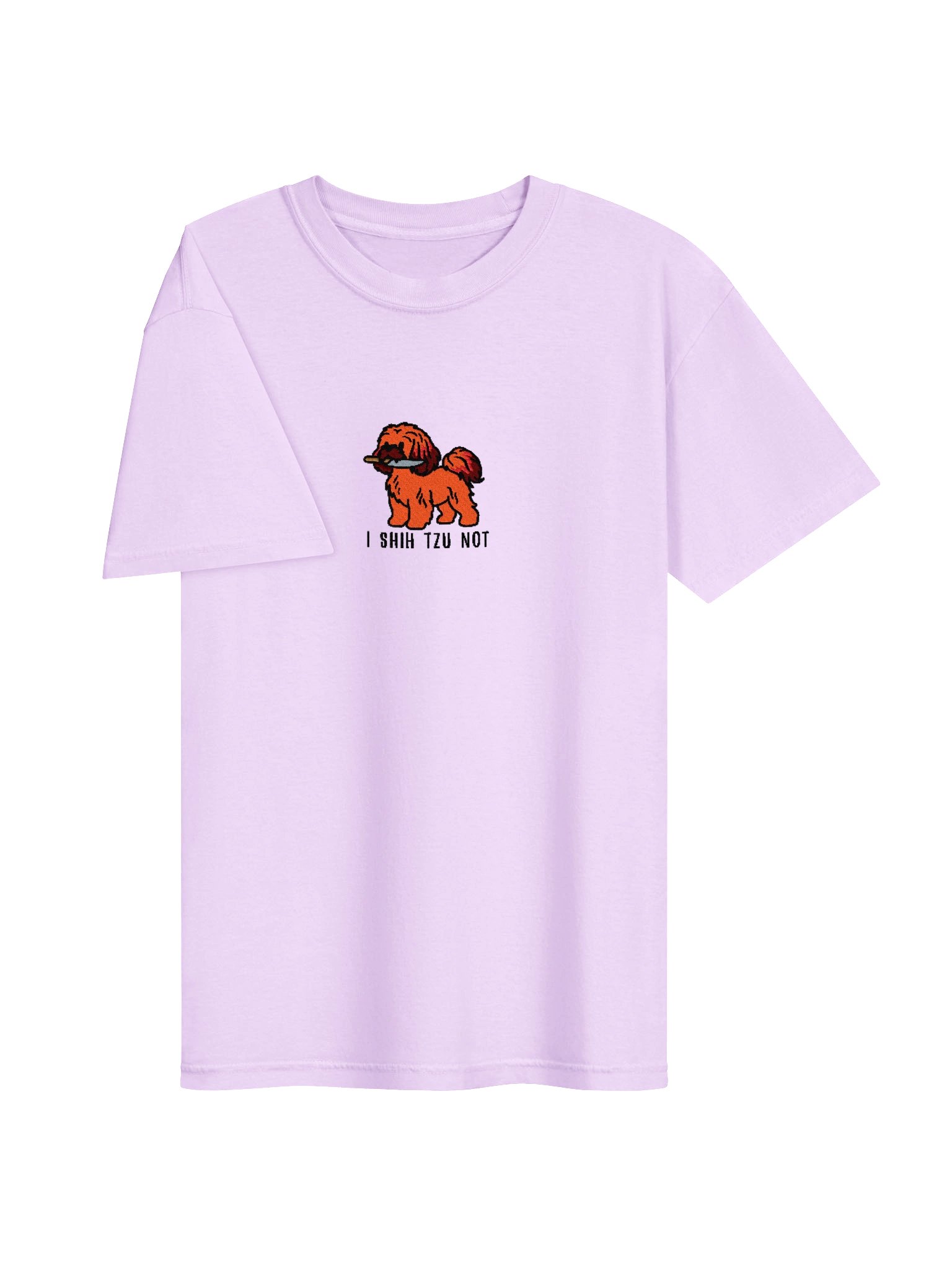 I Shih Tzu Not Funny Chibi-Style Embroidered T-Shirt for Shih Tzu(Red) Owners product image (93)