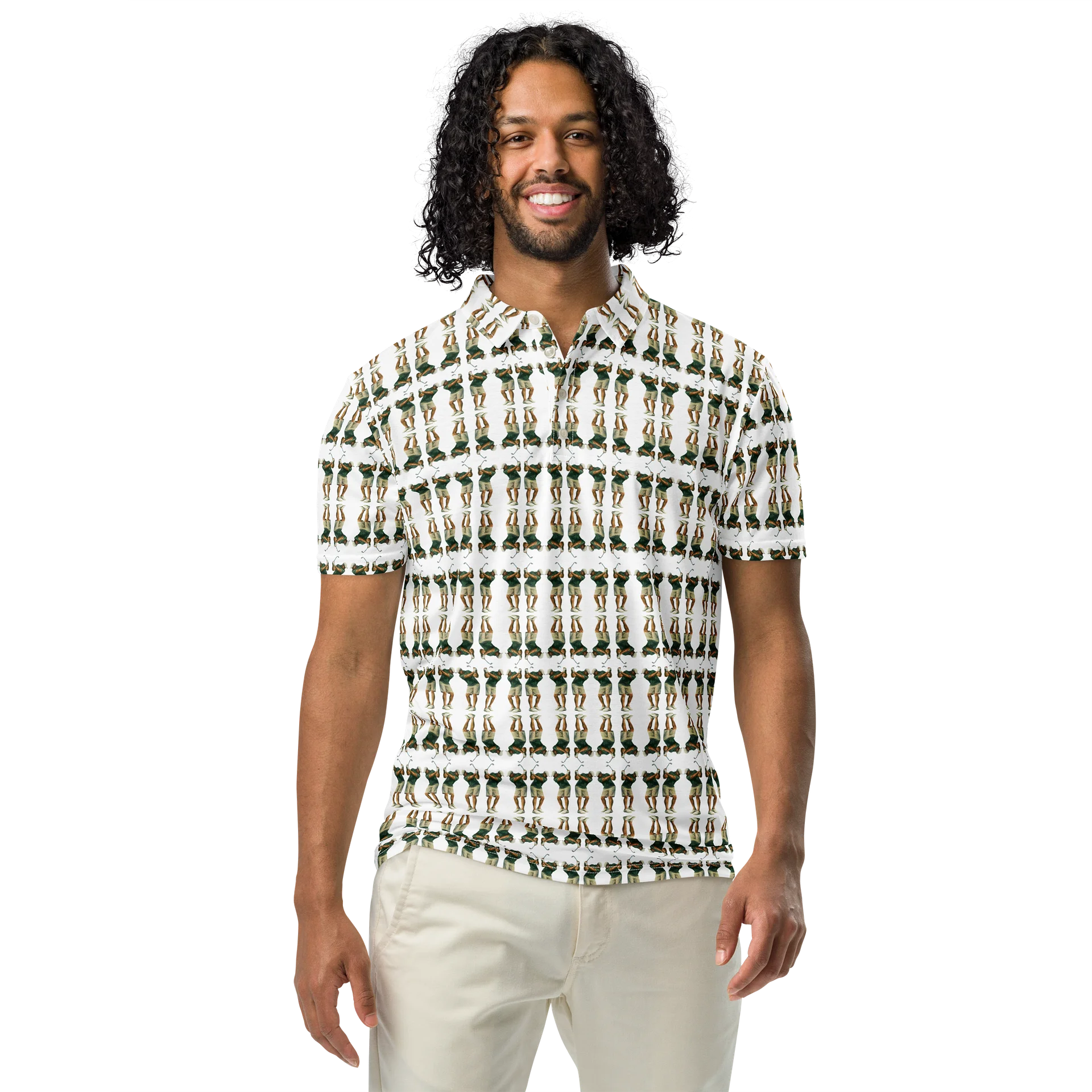 Abstract Pro Swing: Geometrischer Golf-Allover Men's Polo product image (4)