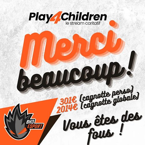 Un grand merci à vous tous pour votre bonne humeur, vos dons, votre soutien, sans vous ça n'aurait pas eu lieu ! Merci à @bh3...