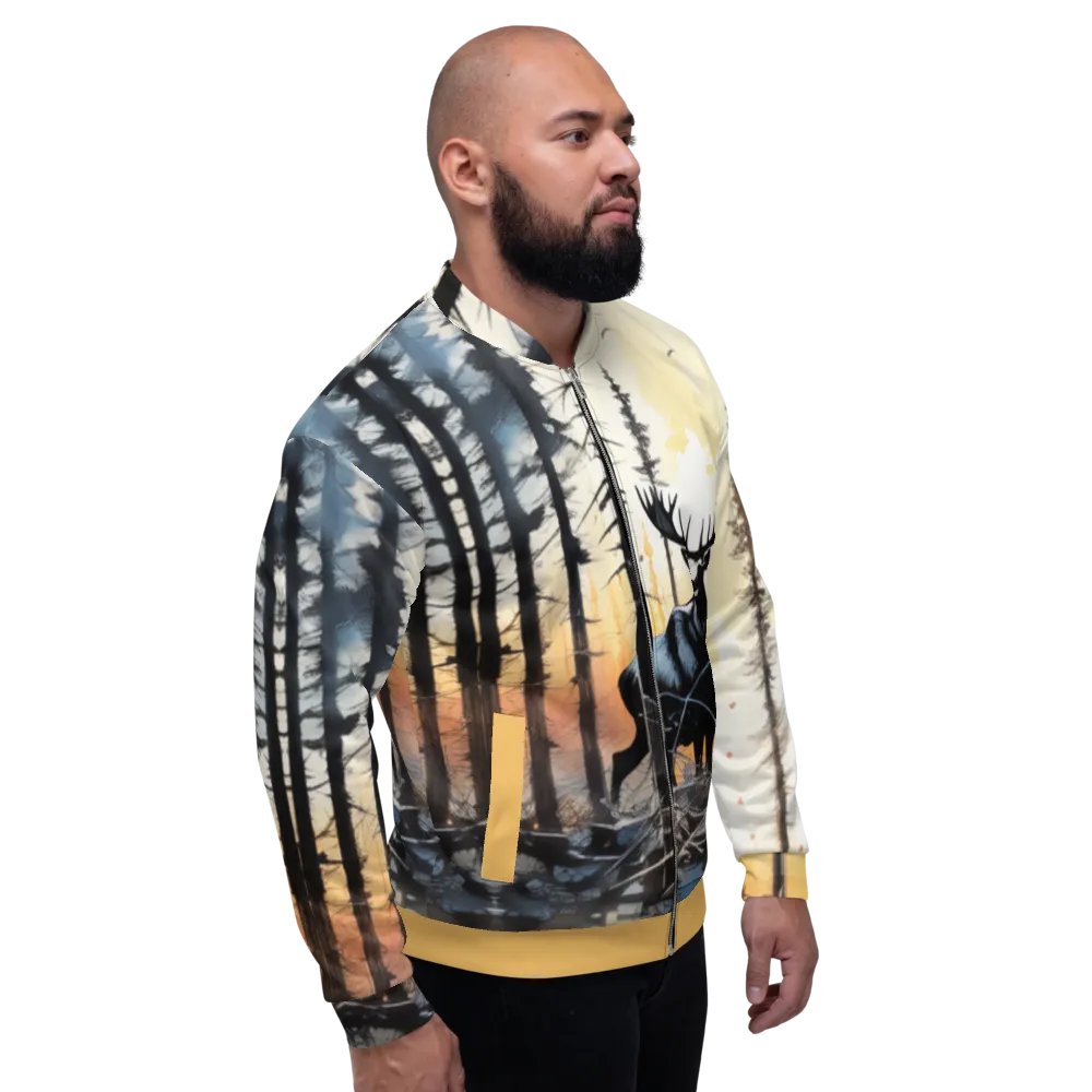 All-Over Print Bomber Jacket by Sublicolor 144/Deer in nature. product image (5)