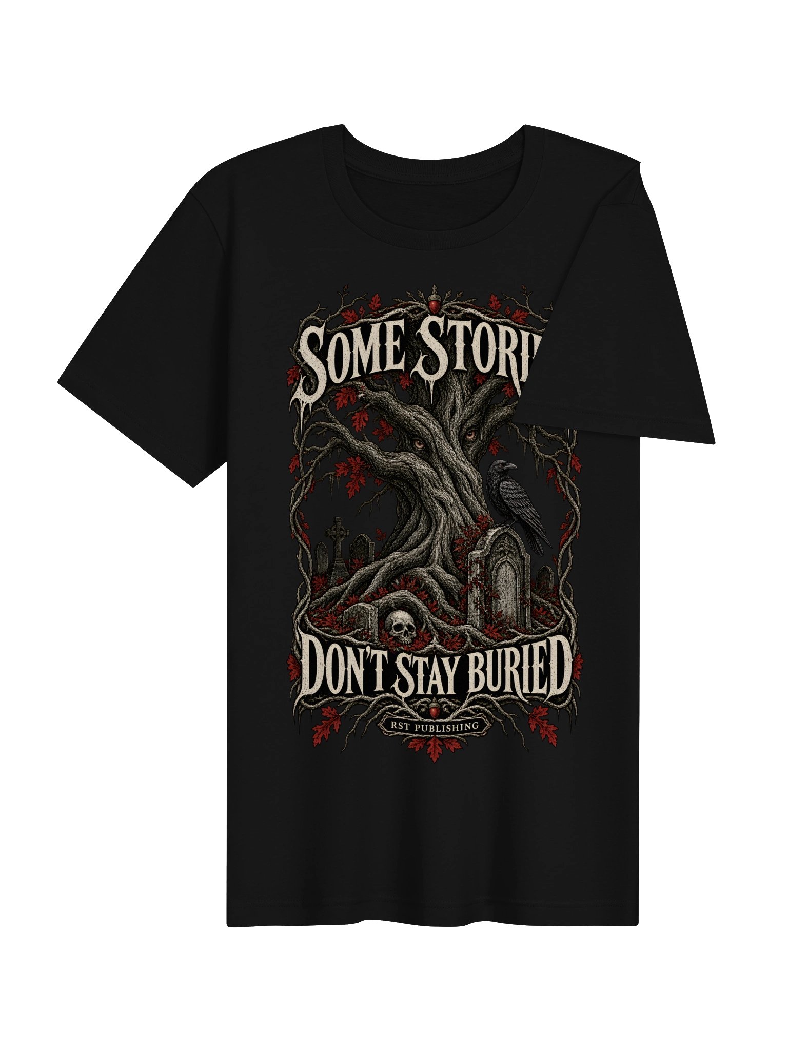 Some Stories Don’t Stay Buried | Gothic Oak & Raven T-Shirt product image (4)