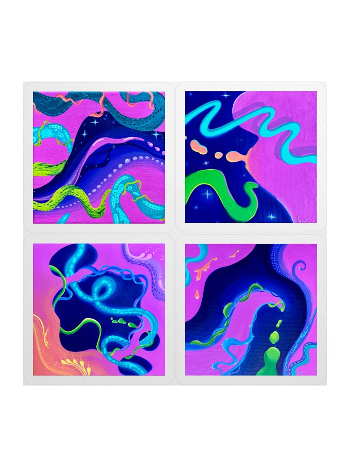 Neon Space Party Sticker Set product image (1)