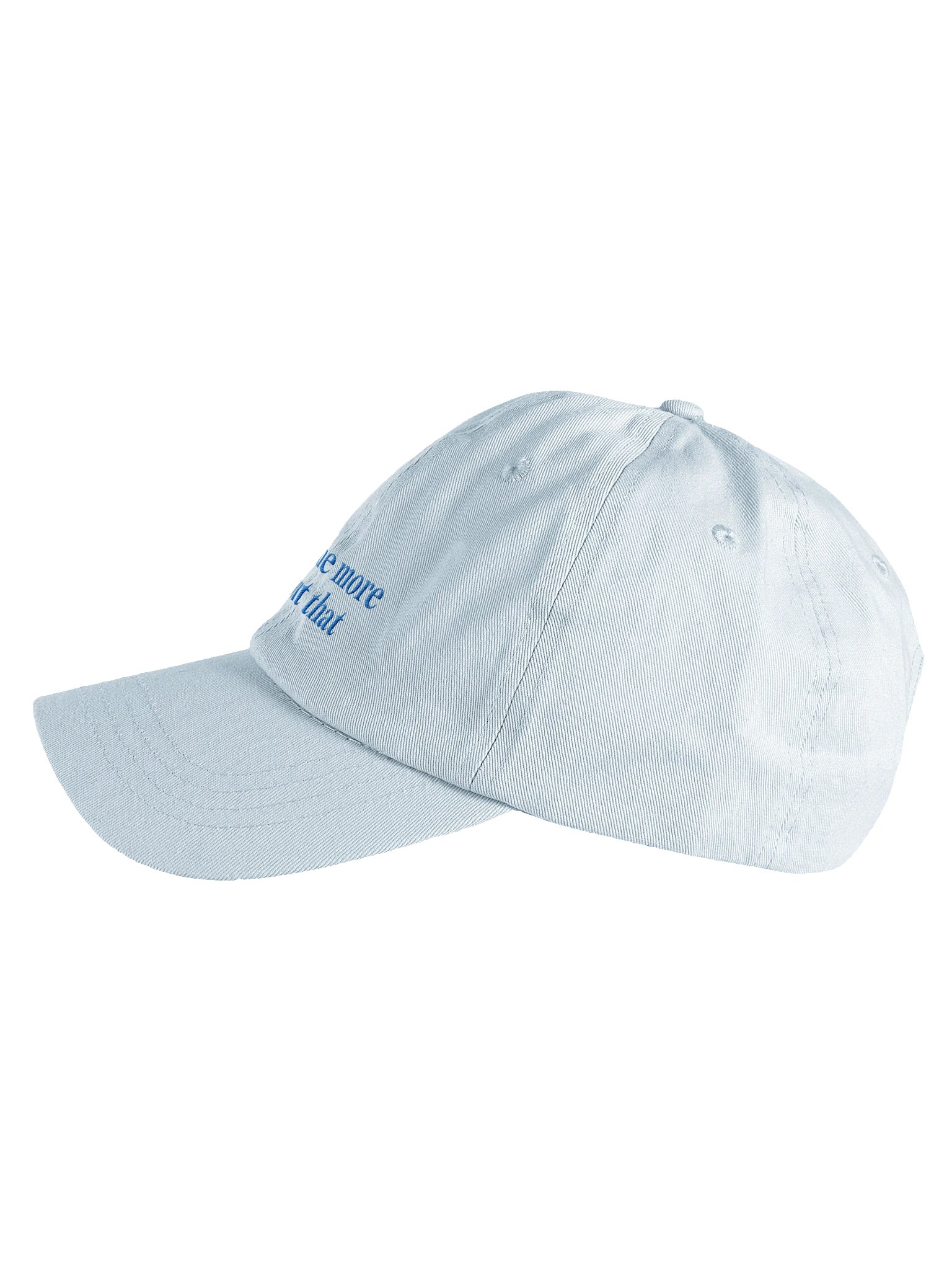 Embroidered "Tell me more" hat (blue) product image (3)