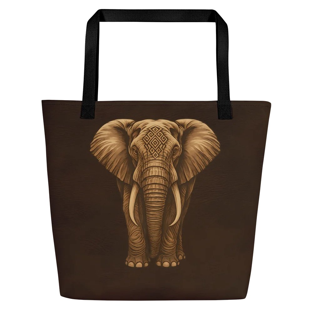 Majestic Elephant Tote Bag | Leather-Look All-Over Print product image (2)
