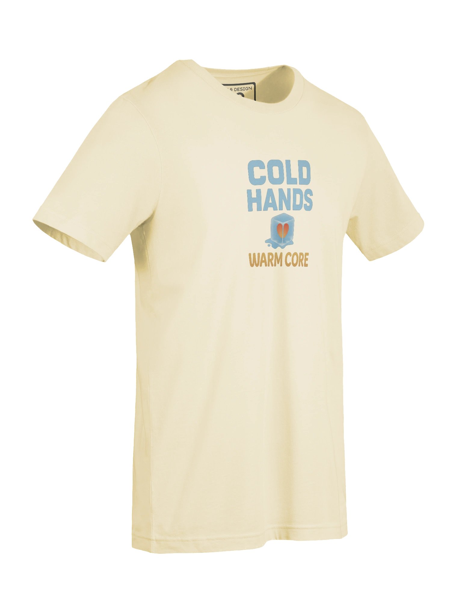 Cold Hands, Warm Core – Minimalist Chest Print T-Shirt – Exclusive M‑Art & Design Statement Wear product image (3)