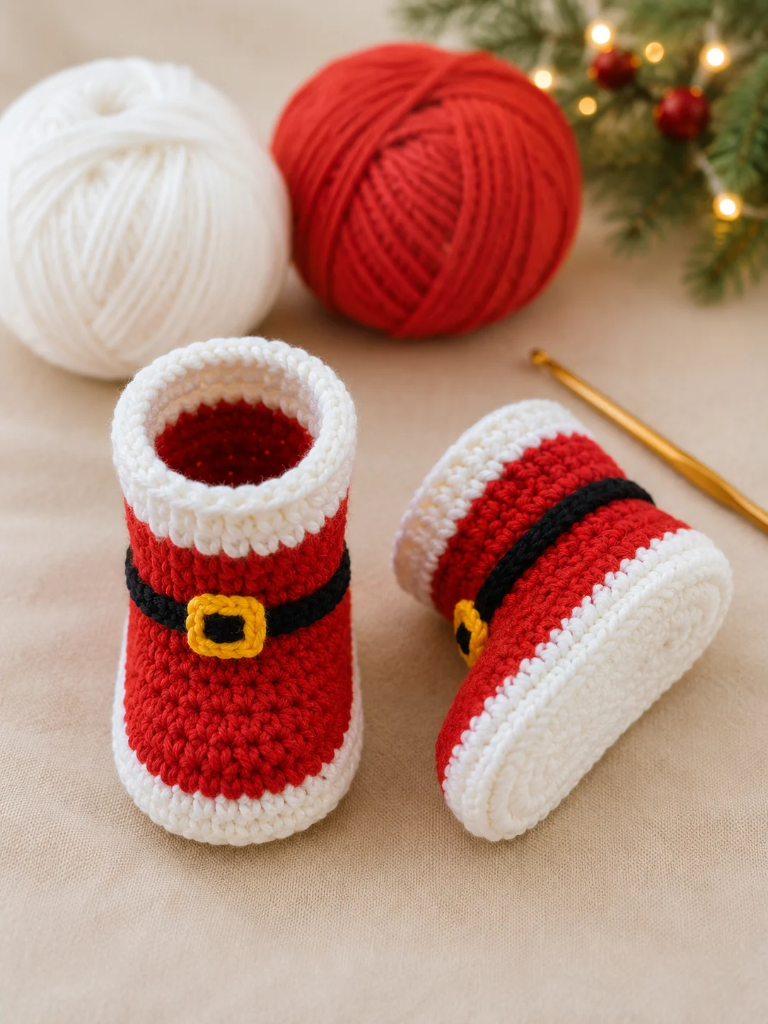 Santa Baby Booties Crochet Pattern PDF product image (4)