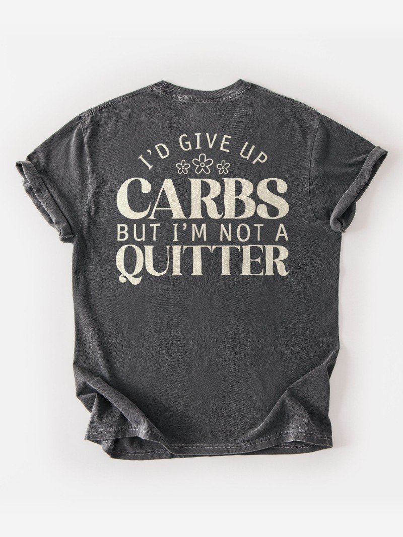 I'd Give Up Carbs But I'm Not a Quitter Oversized Gym Tee | Funny Gym Shirt product image (1)