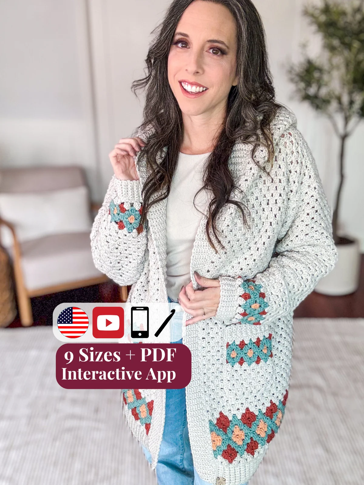 Gemstone Granny Crochet Cardigan Pattern product image (1)