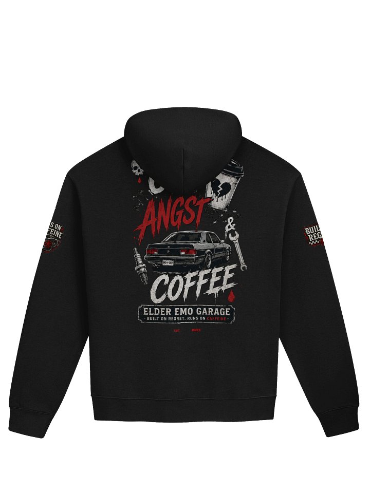 Elder Emo Garage “Oil, Angst & Coffee” Hoodie product image (2)