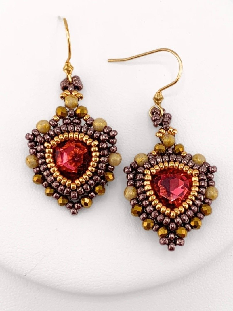 Trillion Glow Crystal Earrings - Rose/Gold product image (2)