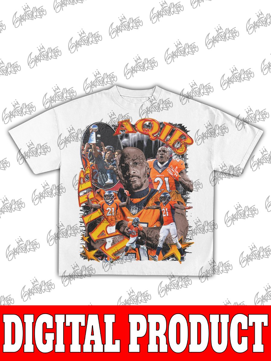 Aqib Talib Denver Broncos Super Bowl 50 Champion No-Fly Zone Vintage NFL Bootleg Graphic product image (2)