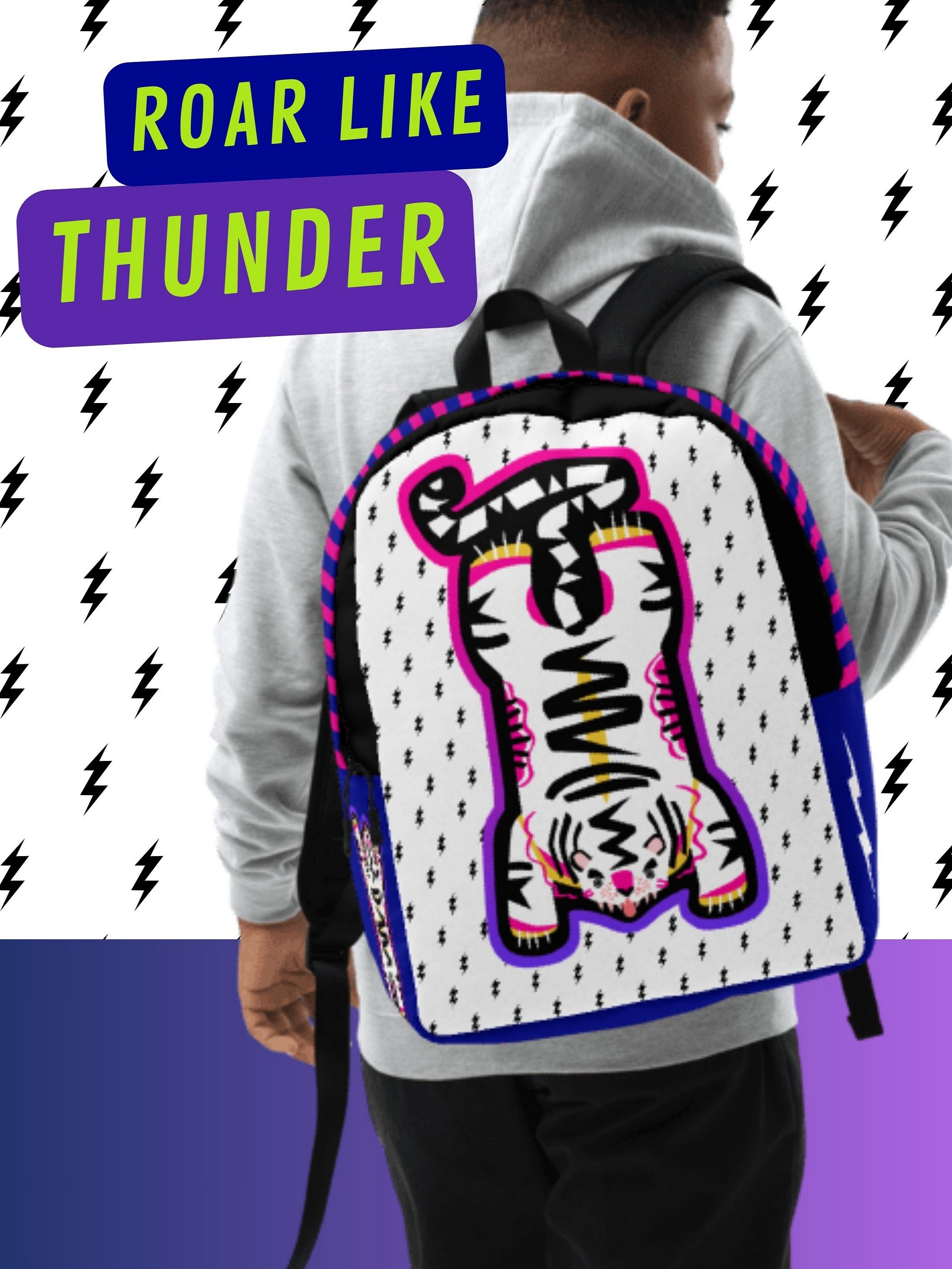 Pink & Blue Tiger Backpack product image (1)