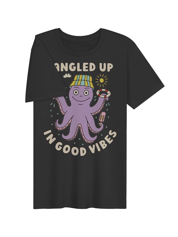 Tangled Up In Good Vibes Cute Silly Funny Octopus Unisex T-shirt product image (2)
