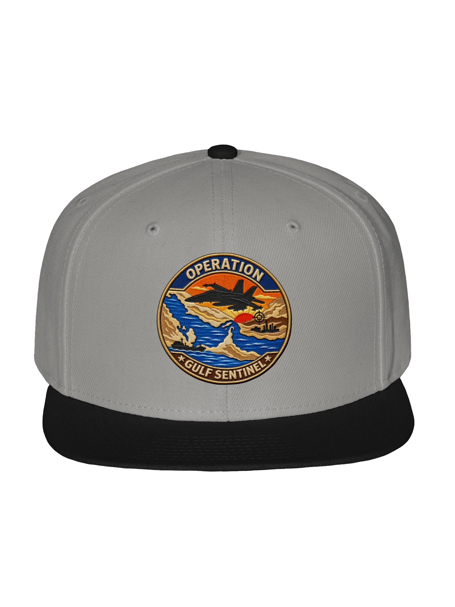 Operation Gulf Sentinel – Embroidered Hat – Gray/Black product image (1)