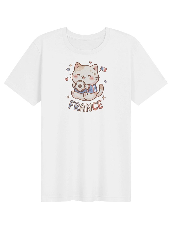 France Soccer Cat Shirt, Cute France Fan Tee, Kawaii Football Supporter T-Shirt product image (1)