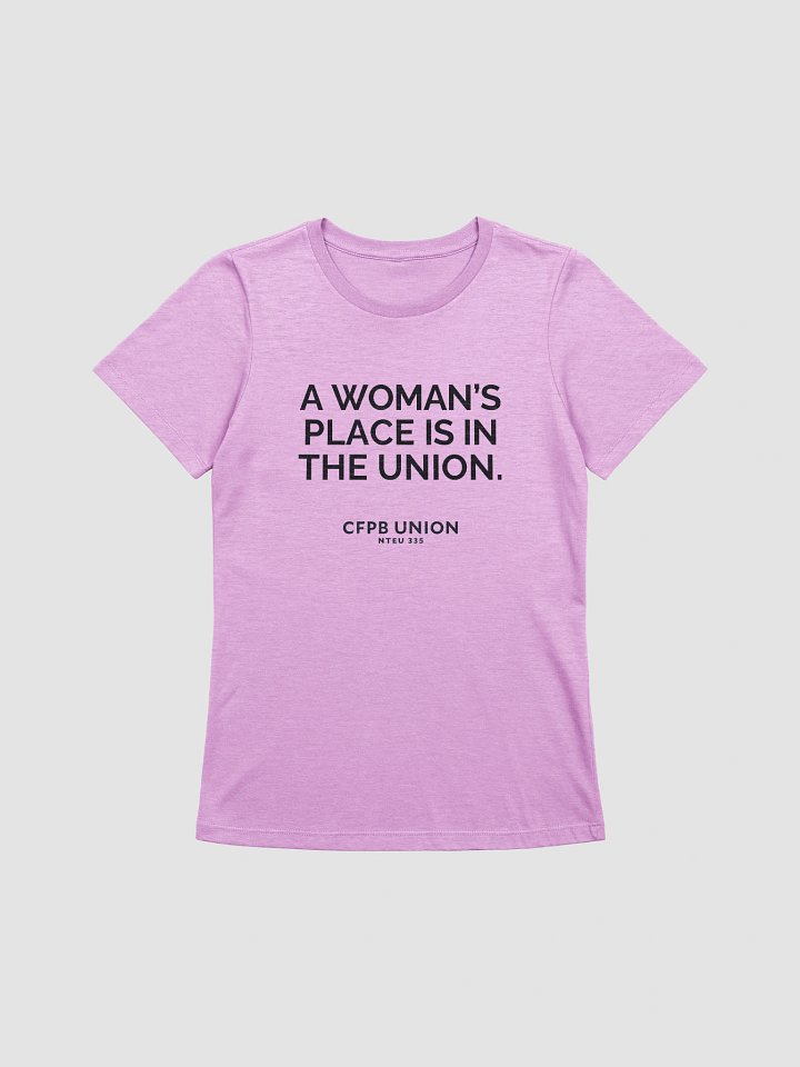 A Woman's Place Is In The Union Women's Cut T-Shirt (Black) product image (1)