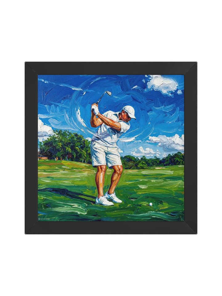 Golf Acryl Art Vibrant Ayous Wood Framed Matte Poster product image (9)