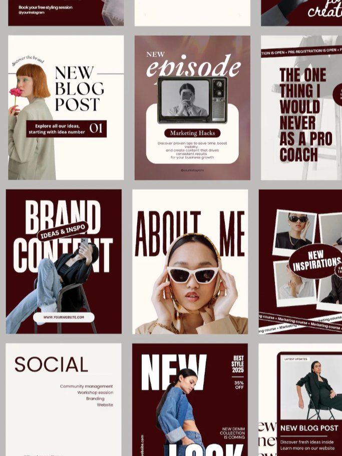 Red Instagram Post Template | Social Media Marketing Design | Modern Canva Template for Social Media Managers product image (2)